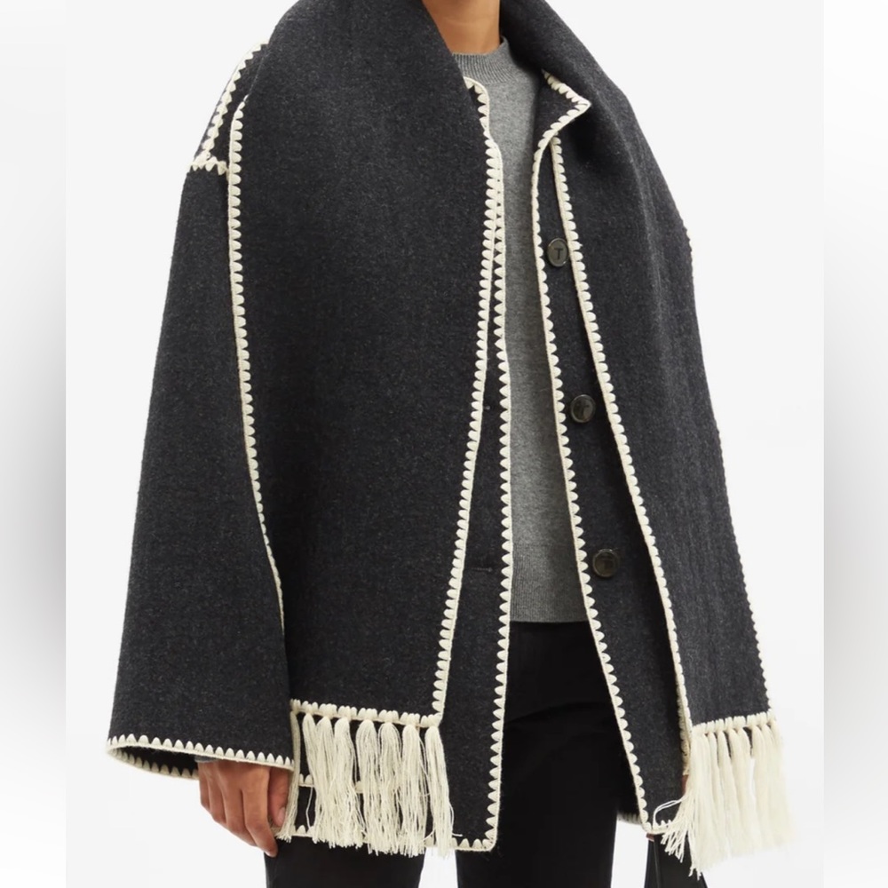 Toteme fringe scarf jacket NWOT
